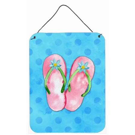 MICASA Pink Flip Flops Blue Polkadot Wall or Door Hanging Prints12 x 16 in. MI750464